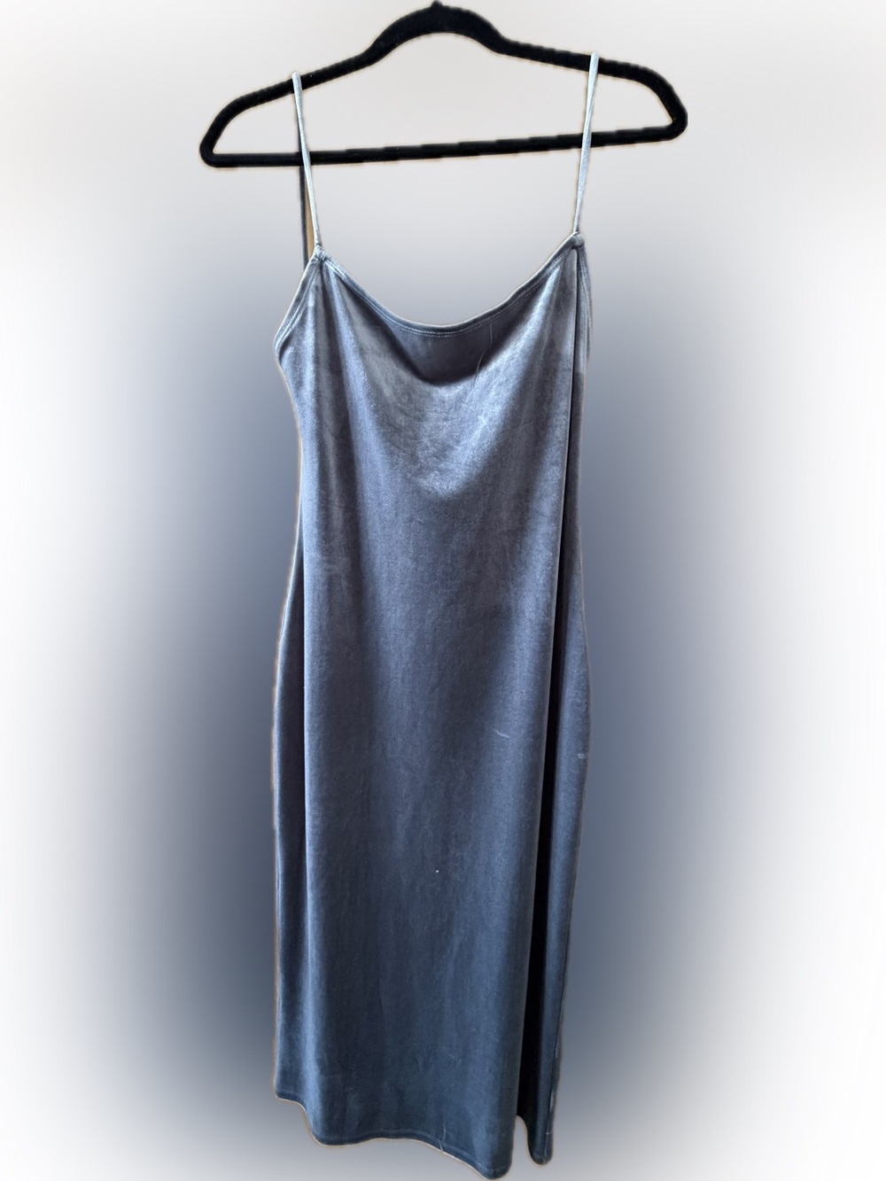 Reformation Gray Velvet Slip Dress